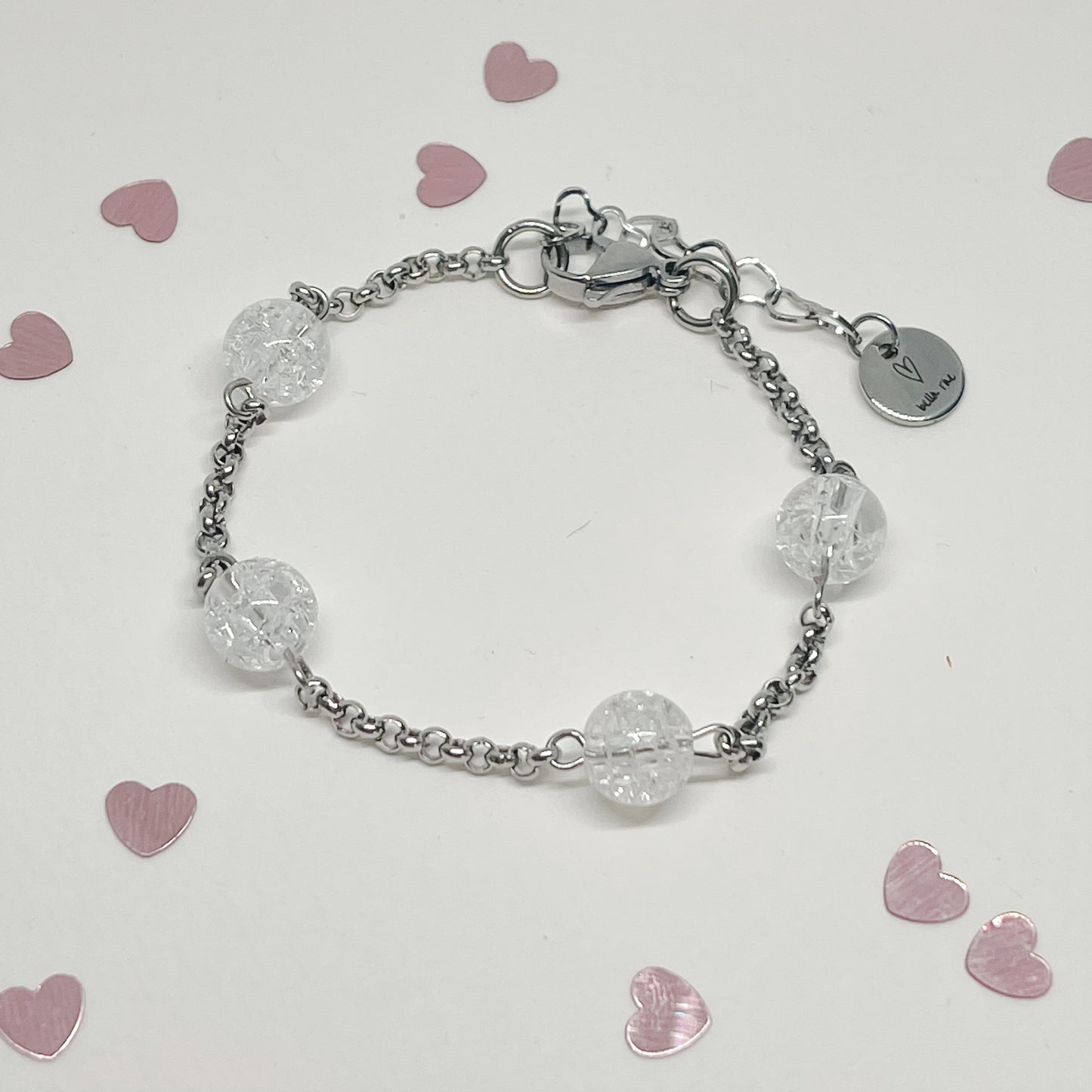 Crystal Balls Bracelet White