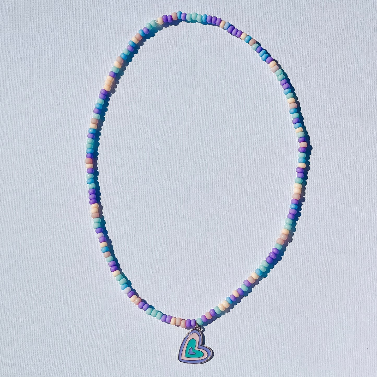 Purple Rainbow Heart Necklace