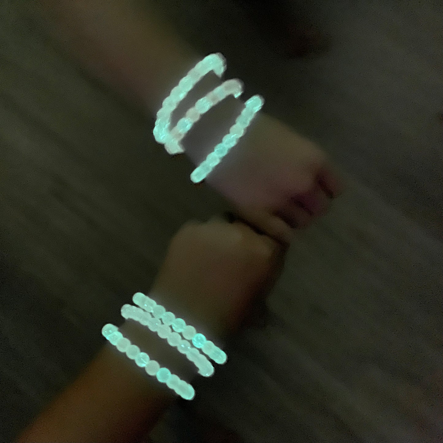Blue, Purple And White Glow In The Dark Bracelet