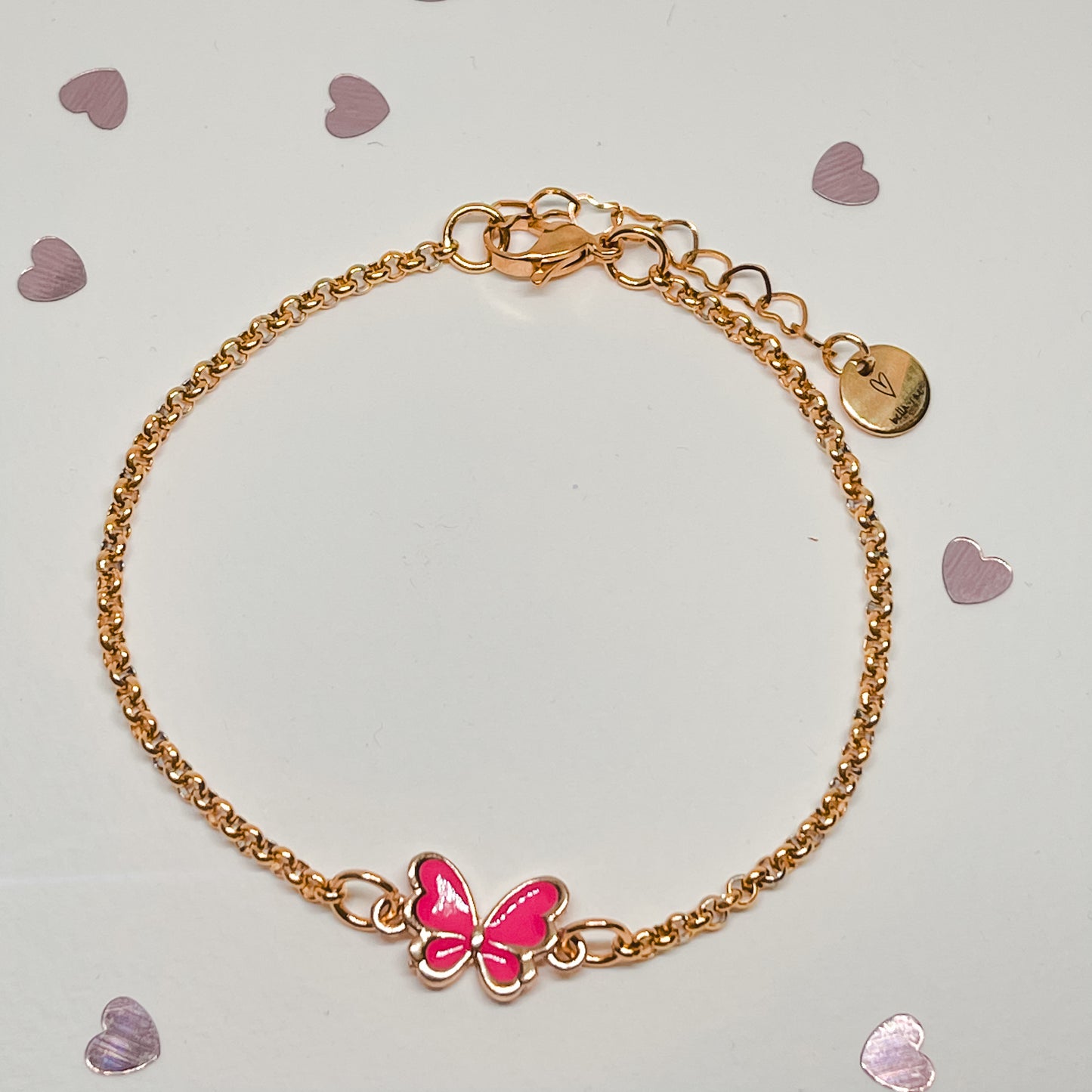 Butterfly Wings Anklet Pink