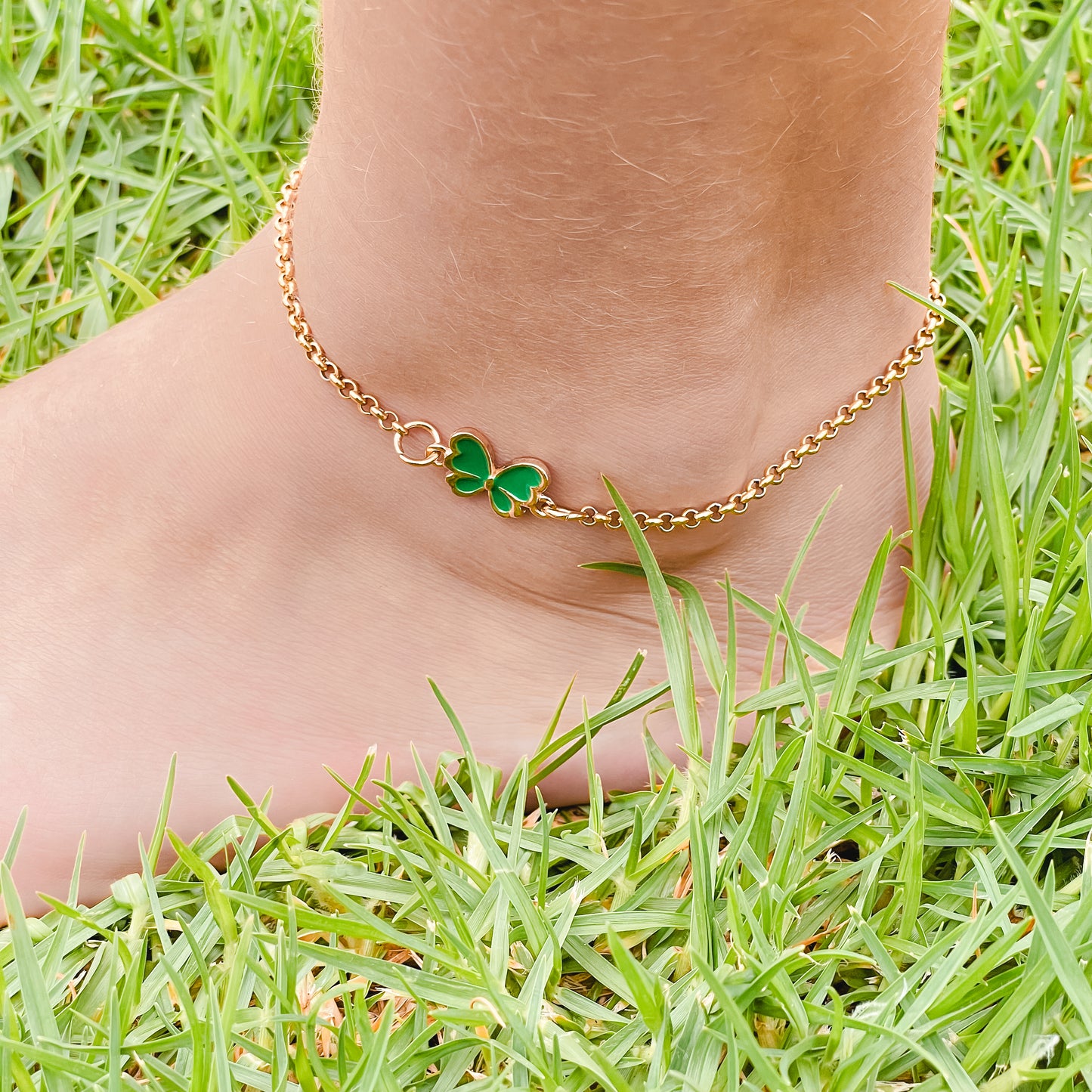 Butterfly Wings Anklet Green