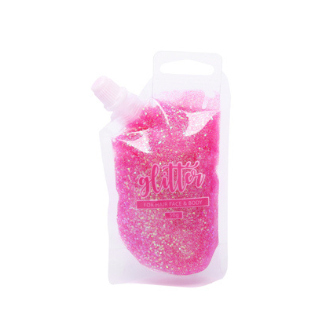 Pink Glitter Gel Pouch