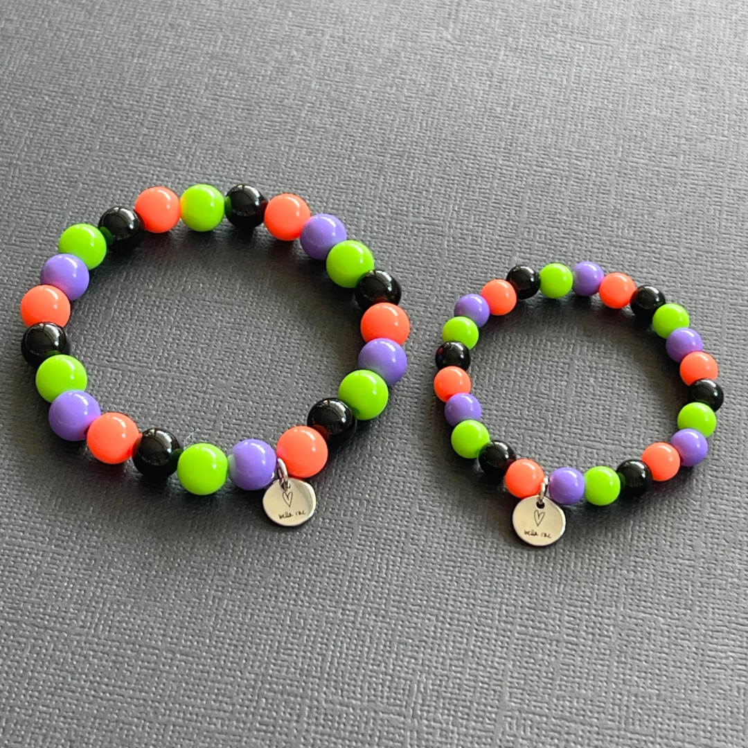Big Sis Little Sis Halloween Bead Bracelet