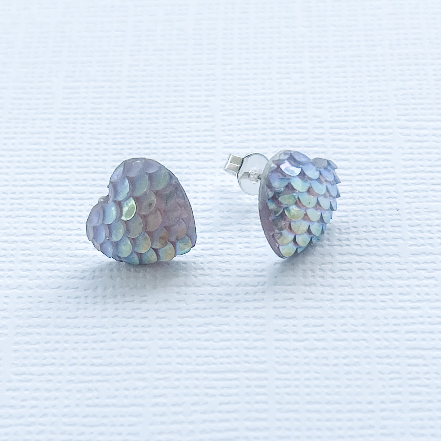 Whimsical Waters Mermaid Heart Stud Earrings