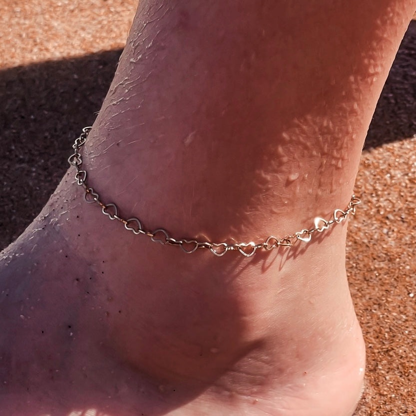 Heart Link Chain Anklet