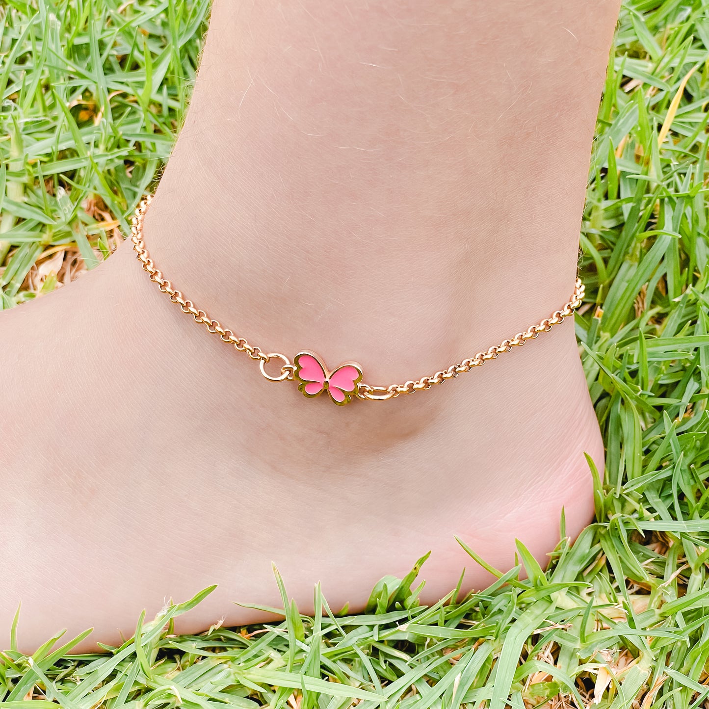 Butterfly Wings Anklet Pink