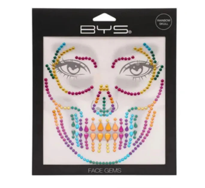 Rainbow Skull Face Gems