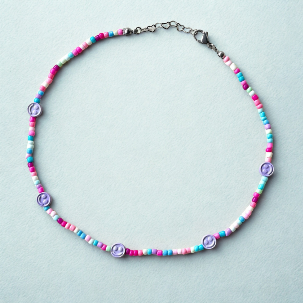 Smiley Face Beaded Chocker