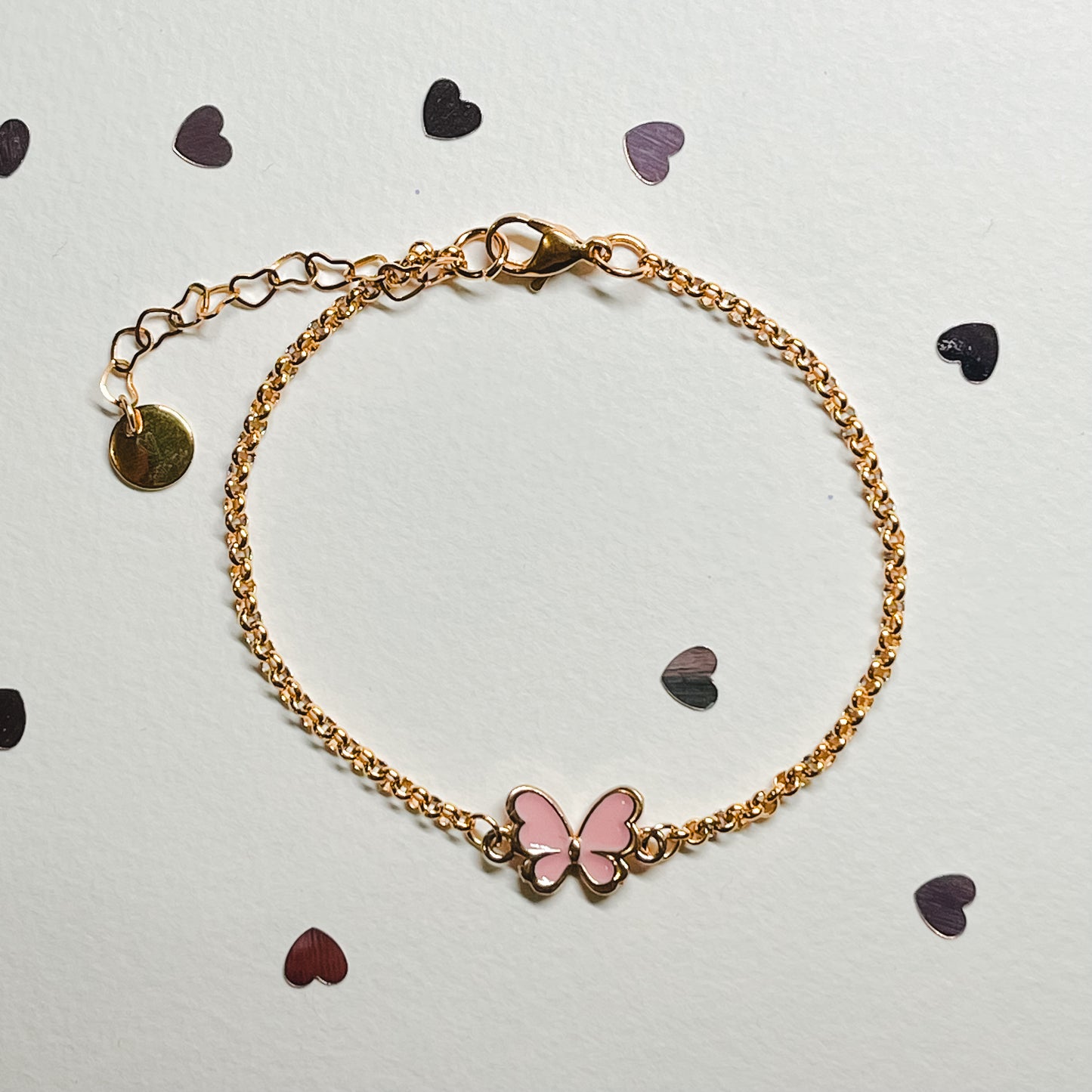 Butterfly Wings Anklet Pale Pink