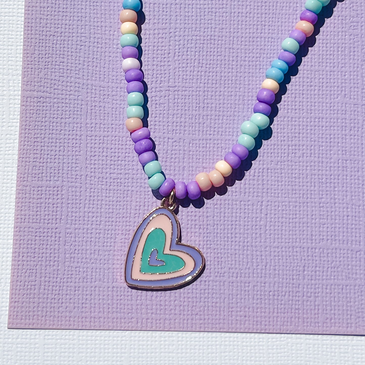 Purple Rainbow Heart Necklace