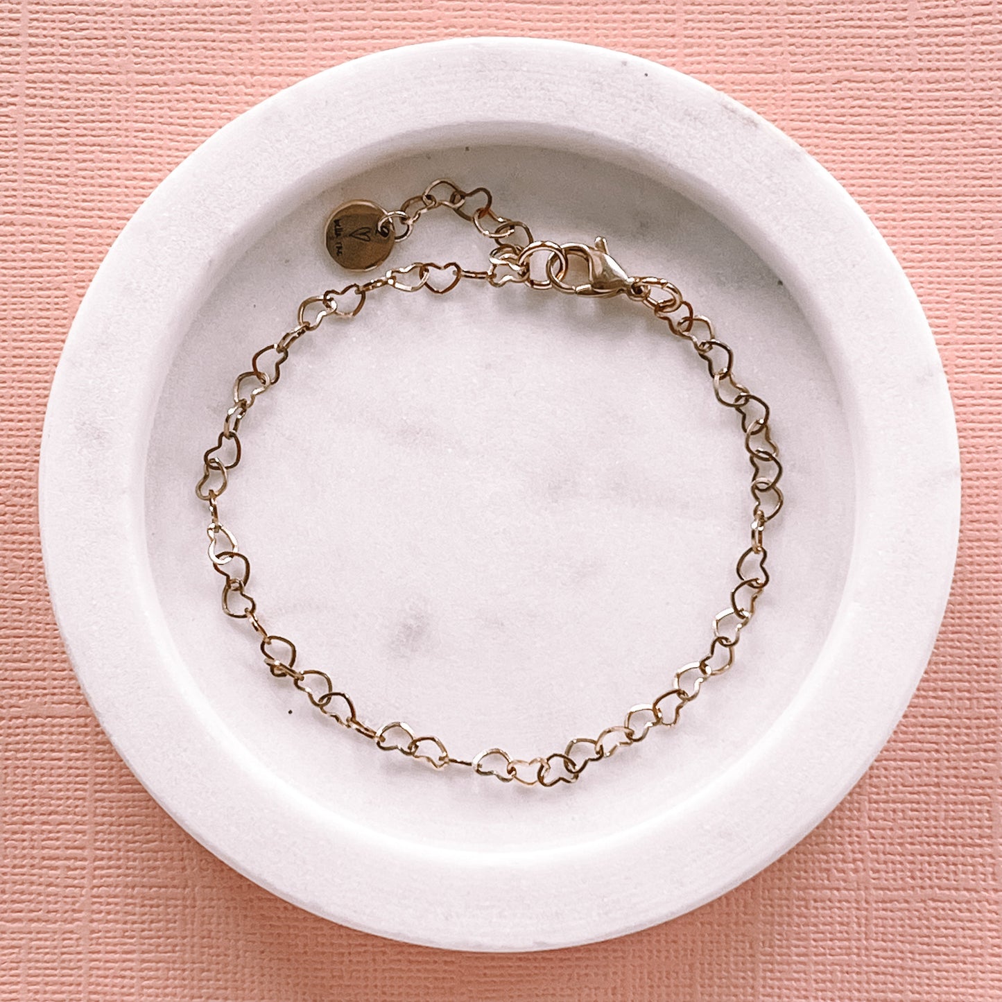 Heart Link Chain Anklet Silver