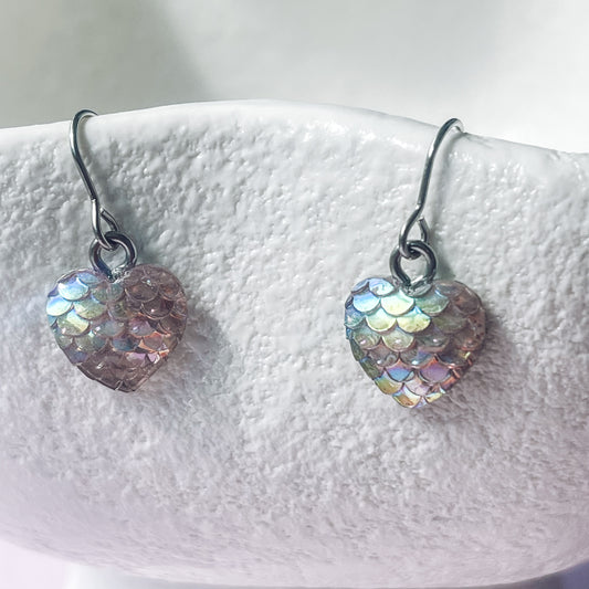 Whimsical Waters Mermaid Heart Dangle Earrings