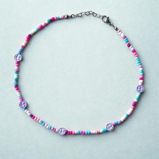 Smiley Face Beaded Chocker